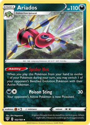 Ariados card from SWSH03: Darkness Ablaze