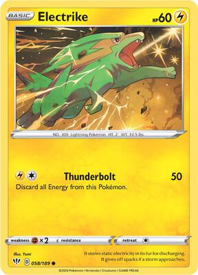 Electrike card from SWSH03: Darkness Ablaze