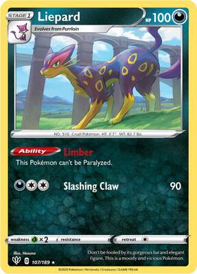 Liepard card from SWSH03: Darkness Ablaze