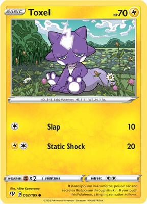 Toxel card from SWSH03: Darkness Ablaze
