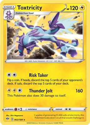 Toxtricity card from SWSH03: Darkness Ablaze