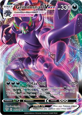 Grimmsnarl VMAX card from SWSH03: Darkness Ablaze