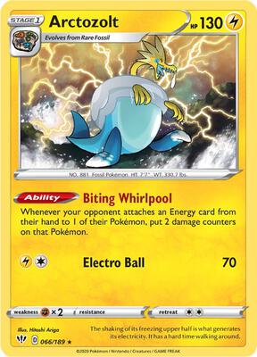 Arctozolt card from SWSH03: Darkness Ablaze