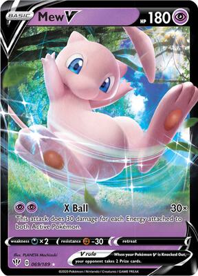 Mew V card from SWSH03: Darkness Ablaze
