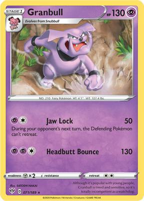 Granbull card from SWSH03: Darkness Ablaze