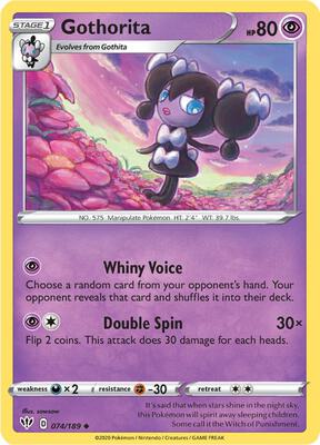 Gothorita card from SWSH03: Darkness Ablaze