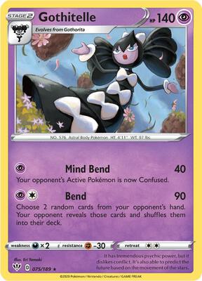 Gothitelle card from SWSH03: Darkness Ablaze