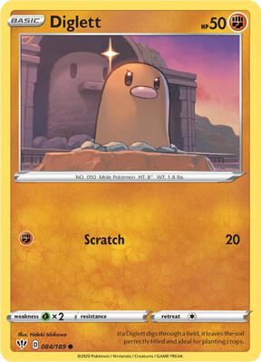 Diglett card from SWSH03: Darkness Ablaze