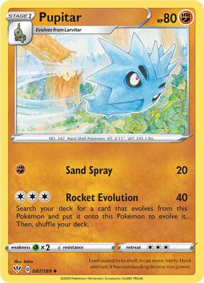 Pupitar card from SWSH03: Darkness Ablaze