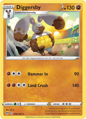 Diggersby card from SWSH03: Darkness Ablaze