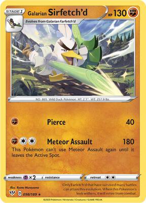 Galarian Sirfetch'd card from SWSH03: Darkness Ablaze