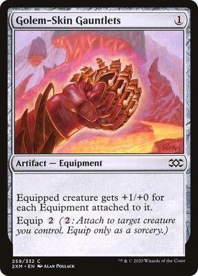 Golem-Skin Gauntlets card from Double Masters