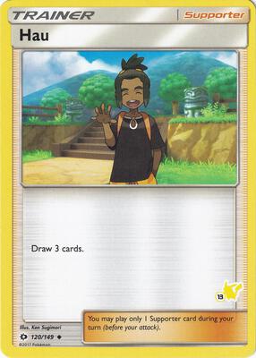 Hau - 120/149 (#13 Pikachu Stamped) card from Battle Academy