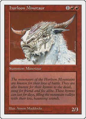 Hurloon Minotaur card from Fifth Edition