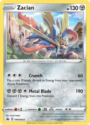 Zacian - SWSH033 card from SWSH: Sword & Shield Promo Cards