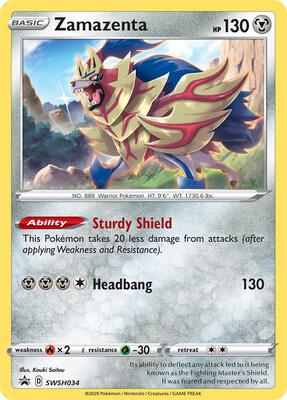 Zamazenta - SWSH034 card from SWSH: Sword & Shield Promo Cards