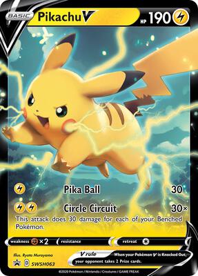 Pikachu V - SWSH063 card from SWSH: Sword & Shield Promo Cards