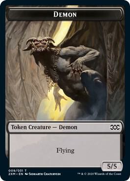 Demon // Elemental Double-Sided Token card from Double Masters