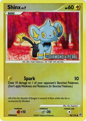 Shinx - 98/130 [Diamond & Pearl] card from Burger King Promos