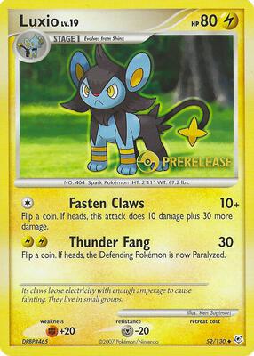 Luxio - 52/130 (Prerelease) card from Nintendo Promos