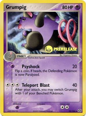 Grumpig - 29/106 (Prerelease) card from Nintendo Promos
