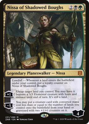 Nissa of Shadowed Boughs card from Zendikar Rising