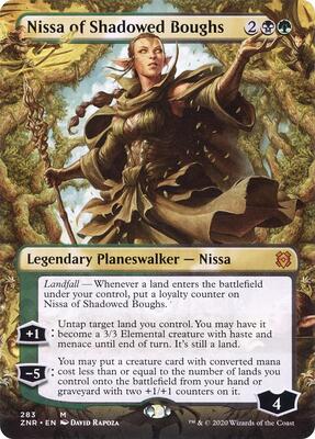 Nissa of Shadowed Boughs (Borderless) card from Zendikar Rising