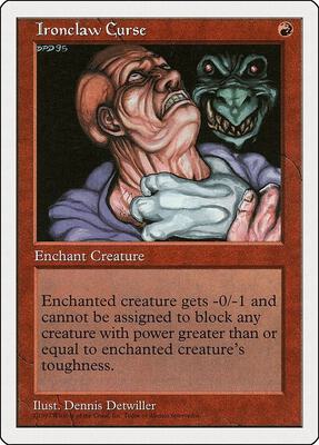 Ironclaw Curse card from Fifth Edition