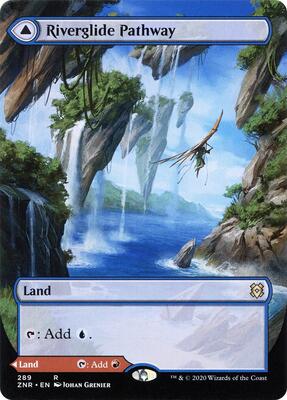 Riverglide Pathway (Borderless) card from Zendikar Rising