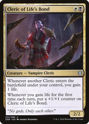 Cleric of Life's Bond card from Zendikar Rising