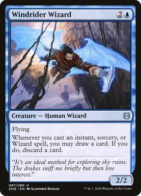 Windrider Wizard card from Zendikar Rising