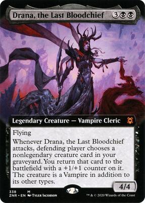 Drana, the Last Bloodchief (Extended Art) card from Zendikar Rising