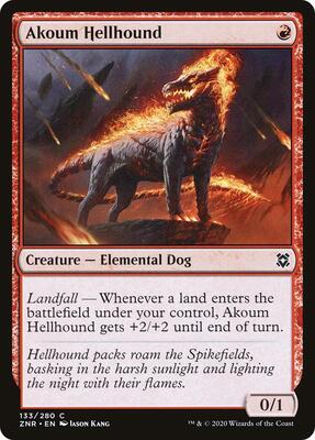 Akoum Hellhound card from Zendikar Rising