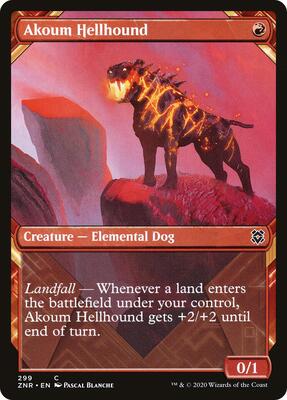 Akoum Hellhound (Showcase) card from Zendikar Rising