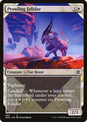 Prowling Felidar (Showcase) card from Zendikar Rising