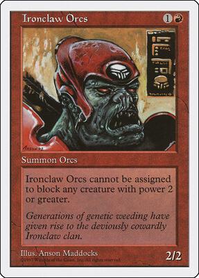 Ironclaw Orcs card from Fifth Edition