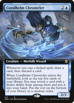Coralhelm Chronicler (Extended Art) card from Zendikar Rising