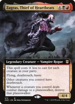 Zagras, Thief of Heartbeats (Extended Art) card from Zendikar Rising