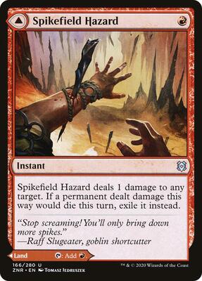 Spikefield Hazard card from Zendikar Rising