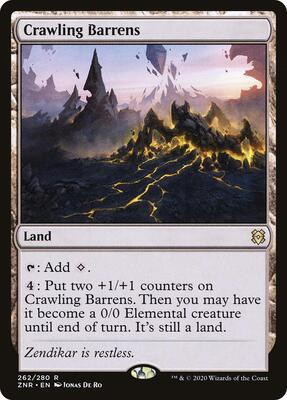 Crawling Barrens card from Zendikar Rising