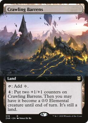 Crawling Barrens (Extended Art) card from Zendikar Rising