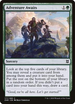 Adventure Awaits card from Zendikar Rising