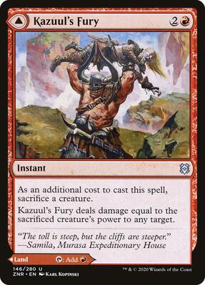 Kazuul's Fury card from Zendikar Rising