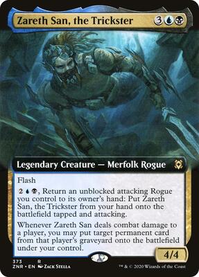 Zareth San, the Trickster (Extended Art) card from Zendikar Rising