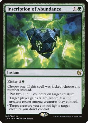 Inscription of Abundance card from Zendikar Rising