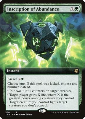 Inscription of Abundance (Extended Art) card from Zendikar Rising