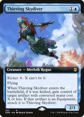 Thieving Skydiver (Extended Art) card from Zendikar Rising