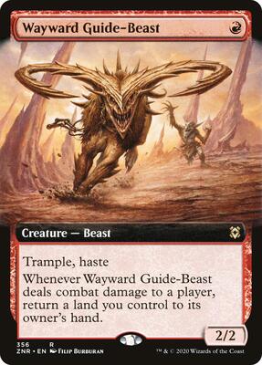 Wayward Guide-Beast (Extended Art) card from Zendikar Rising