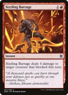 Sizzling Barrage card from Zendikar Rising