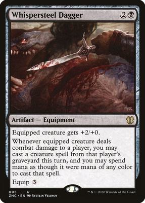 Whispersteel Dagger card from Commander: Zendikar Rising